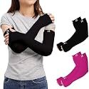 RRC UV Sun Protection Arm Sleeves for Men &amp; Women, UPF 50 Arm Cover for Outdoor Sports. Biking,Cricket,Cycling, Golf Winter Special Black Color - 1 Pair