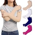 RRC UV Sun Protection Arm Sleeves for Men &amp; Women, UPF 50 Arm Cover for Outdoor Sports. Biking,Cricket,Cycling, Golf Winter Special Black Color - 1 Pair