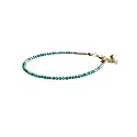 Natural Amazonite 2mm Round Shape Faceted Cut Gemstone Beads 7 Inch Adjustable Gold Plated Clasp Bracelet For Men, Women. Natural Gemstone Link Bracelet. | Lcbr_00060