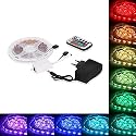 RSCT 5 Meter LED Strip Lights Waterproof LED Light Strip with Bright RGB Color Changing with 24 Keys IR Remote Controller and Supply (Multicolor)