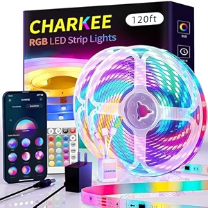 rsct smart high wi-fi rgb rope led strip light 300 led compatible with alexa google assistant app control lighting kit music sync color changing lights 5 meter