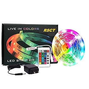 rsct 5 meter non waterproof remote control multicolor led strip light with 16 color and 5050 smd bright 24 keys ir remote controller and supply for home decoration multicolor300led