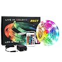 RSCT 5 Meter Non Waterproof Remote Control Multicolor Led Strip Light With 16 Color And 5050 Smd Bright 24 Keys Ir Remote Controller And Supply For Home Decoration (Multicolor)(300Led)
