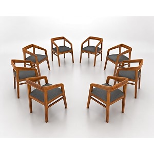 solid sheesham wood arm chair set of 8 for living room  armchair for outdoor amp balcony  eight seater sofa chair  dining chair  rosewood natural finish