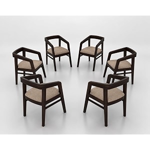 solid sheesham wood arm chair set of 6 for living room  armchair for outdoor amp balcony  six seater sofa chair  dining chair  rosewood walnut finish