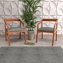 Solid Sheesham Wood Armchair Set of 2 for Living Room | Armchair for Outdoor &amp; Balcony | Two Seater Sofa Chair | Dining Chair | Rosewood, Natural Finish