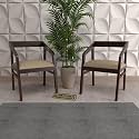 Solid Sheesham Wood Armchair Set of 2 for Living Room | Armchair for Outdoor &amp; Balcony | Two Seater Sofa Chair | Dining Chair | Rosewood, Walnut Finish