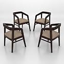 Solid Sheesham Wood Arm Chair Set of 4 for Living Room | Armchair for Outdoor &amp; Balcony | Four Seater Sofa Chair | Dining Chair | Rosewood, Walnut Finish