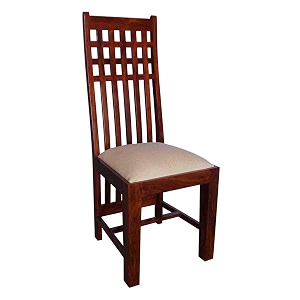 solid sheesham wood dining chair only  wooden dinning chair with cushion for kitchen amp dining room  rosewood natural 1 seat