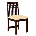 Solid Sheesham Wood Dining Chair Only | Wooden Dinning Chair with Cushion for Kitchen &amp; Dining Room | Rosewood, Walnut Finish (1 Seat)
