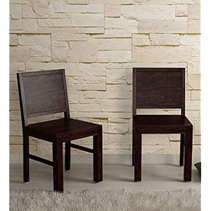 solid sheesham wood set of 2 dining chairs only  wooden two seater dinning chair for kitchen amp dining room  rosewood warm chestnut 2 seats