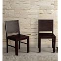 Solid Sheesham Wood Set of 2 Dining Chairs Only | Wooden Two Seater Dinning Chair for Kitchen &amp; Dining Room | Rosewood, Warm Chestnut (2 Seats)