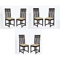 Solid Sheesham Wood Set of 6 Dining Chairs Only | Wooden Six Seater Dinning Chair with Cushion for Kitchen &amp; Dining Room | Rosewood, Walnut Finish (6 Seats)