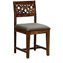 Solid Sheesham Wood Set of 6 Dining Chairs Only | Wooden Six Seater Dinning Chair with Cushion for Kitchen &amp; Dining Room | Rosewood, Provincial Teak Finish (6 Seats)