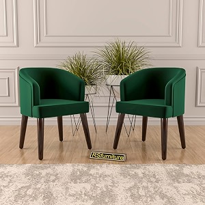 velvet dining chairs with cushions set of 2 for living room and office green set of 2