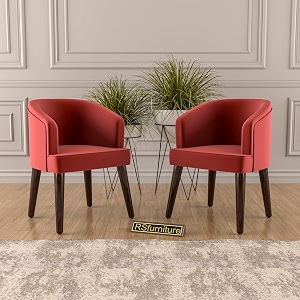 velvet dining chairs with cushions set of 2 for living room and office red set of 2