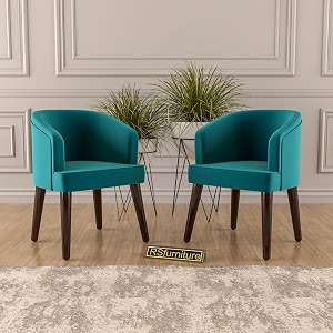velvet dining chairs with cushions set of 2 for living room and office blue set of 2