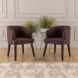 velvet dining chairs with cushions set of 2 for living room and office brown set of 2