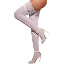 RSLOVE Lace Top Thigh High Stockings with Antiskid Silicone Stay Up Silky Semi Sheer Pantyhose Sexy Lingerie for Women