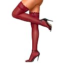 RSLOVE Women's Lace Top Thigh High Sheer Stockings Antiskid Silicone Ultra Shimmery Pantyhose