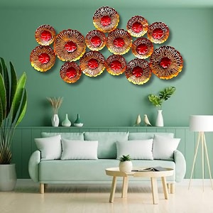 rsn metal metal aesthetic wall art sculpture hanging for living roombedroomhomeoffice red aesthetic 55x33 inch