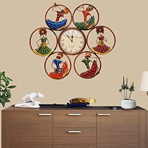 rsn metal metal aesthetic wall art sculpture hanging for living roombedroomhomeoffice multi musician wall clock