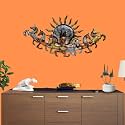 RSN Metal Running Seven Horse Aesthetic Wall Hanging Decor Sculpture Wall Art for Home/Bedroom/Living Room/Office Decoration/Symbol of Good Luck Prosperity and Wealth (Size 36X17 Inch)