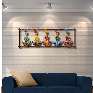 rsn metal wall art rajasthani 5 musicians wall decorwall hanging for home office living roombedroom size-30 x105 inch-a1