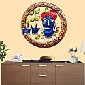 RSN Retro Style Decorative Vintage Metal Blue Krishna Playing Basuri For Living Room/Wall Decorations/Wall Hangings for Home Decoration/Wall Hanging Decorative (19 Inch)