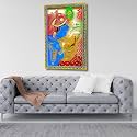 RSN Retro Style Metal Handpainted Rustic Iron Wall Hanging of Radha Krishna Wall Art for Home Office Wall Decor/Wall Hanging (28 x 18 Inches)