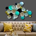 RSN Wall Art Flower Metal Frame, Wall Sculpture for Living Room, Bedroom, Office Wall Hanging for Home Office Decorative (Size 40x26 Inch)-A2