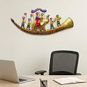 RSN Wall Art Rajasthani Royal Baarat with LED Metal Frame, Wall Hanging for Living Room, Bedroom, Wall Sculpture for Home, Office, Hotel Decoration (Size 46x19 Inch)-A2