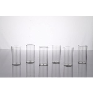 6-piece unbreakable transparent plastic glass set 300 ml polycarbonate tumbler wine glass 6 piece