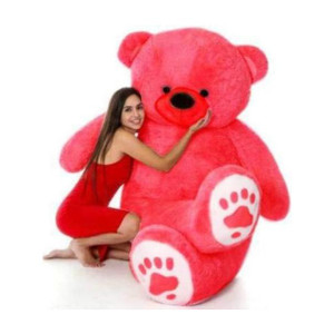 rss soft toys stuffed toys 3 feet red teddy bear for girlsboys for special birthdaysvalentinedays  88cm  - 89 cm
