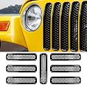 RT-TCZ Black Honeycomb Mesh Front Grill Inserts Kit for 1997-2006 Jeep Wrangler TJ &amp; Unlimited - (7PCS)