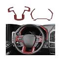RT-TCZ Dashboard Panel Cover Interior Trim Kit Decoration Interior Accessories for Ford F150 2015-2020 (Red Carbon Fiber)