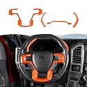 RT-TCZ Dashboard Panel Cover Interior Trim Kit Decoration Interior Accessories for Ford F150 2015-2020 (Orange)