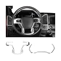 RT-TCZ Dashboard Panel Cover Interior Trim Kit Decoration Interior Accessories for Ford F150 2015-2020 (Chrome)