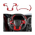RT-TCZ Dashboard Panel Cover Interior Trim Kit Decoration Interior Accessories for Ford F150 2015-2020 (Red)