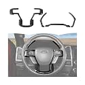 RT-TCZ Dashboard Panel Cover Interior Trim Kit Decoration Interior Accessories for Ford F150 2015-2020 (Black Wood Grain)