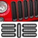 RT-TCZ Upgrade Version Clip-on Grille Front Mesh Grille Inserts Compatible with Jeep Wrangler JK JKU 2007-2015 (Matte Black)