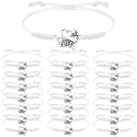 Rtteri 20 Pcs Cheerleader Gifts Cheer Bracelet Girls Charm Bracelet Adjustable Cheerleader Gifts For Cheer Team Jewelry Accessories Bulk