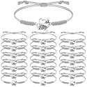 Rtteri 20 Pcs Cheerleader Gifts Cheer Bracelet Girls Charm Bracelet Adjustable Cheerleader Gifts For Cheer Team Jewelry Accessories Bulk