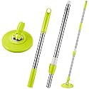 Rtteri Spin Mop Replacement Handle, 360 Rotating Telescopic Pole, Green