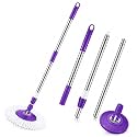 Rtteri Spin Mop Replacement Handle, 360 Rotating Telescopic Pole, Purple