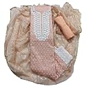 Rubani Women's Heavy Chanderi Cotton Embroidery Work Unstitched Salwar Suit Dress Material With Organza Work Dupatta(Free Size)