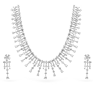Rubans AD Zircon Bridal Necklace Earrings Jewellery