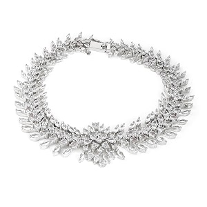 Rubans AD Zircon Broad Cuff Bracelet Ethnic