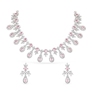Rubans AD Zircon Designer Drop Necklace Set