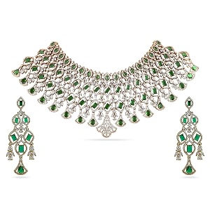 Rubans AD Zircon Ornate Necklace for Woman